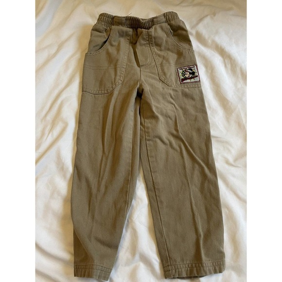 Vintage 90s Mickey Mouse Disney Stuff For Kids Embroidered Logo Pants Boy Size 4 - Picture 1 of 7